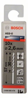 Свёрла по металлу HSS-G Standardline, DIN 338 2,6 x 30 x 57 mm 2608585478